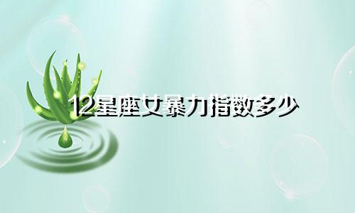 12星座女暴力指数多少