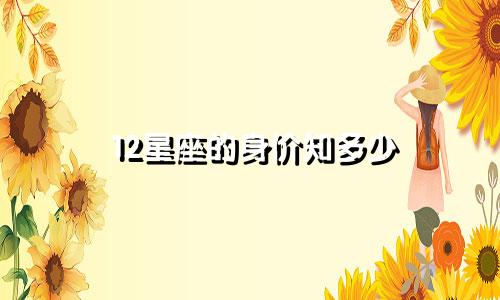 12星座的身价知多少