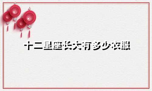 十二星座长大有多少衣服