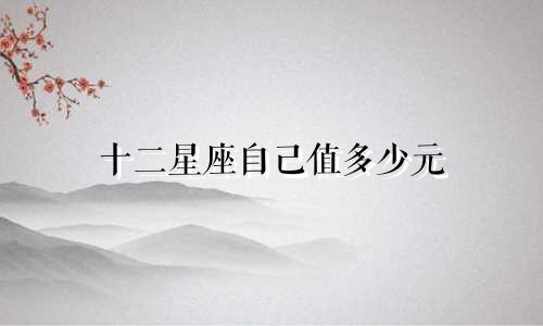 十二星座自己值多少元