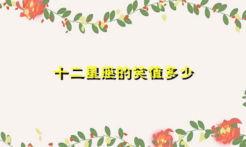 十二星座的笑值多少