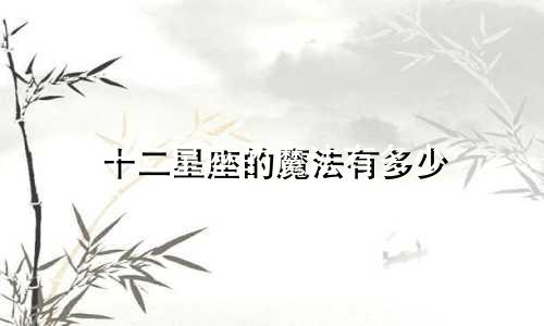 十二星座的魔法有多少